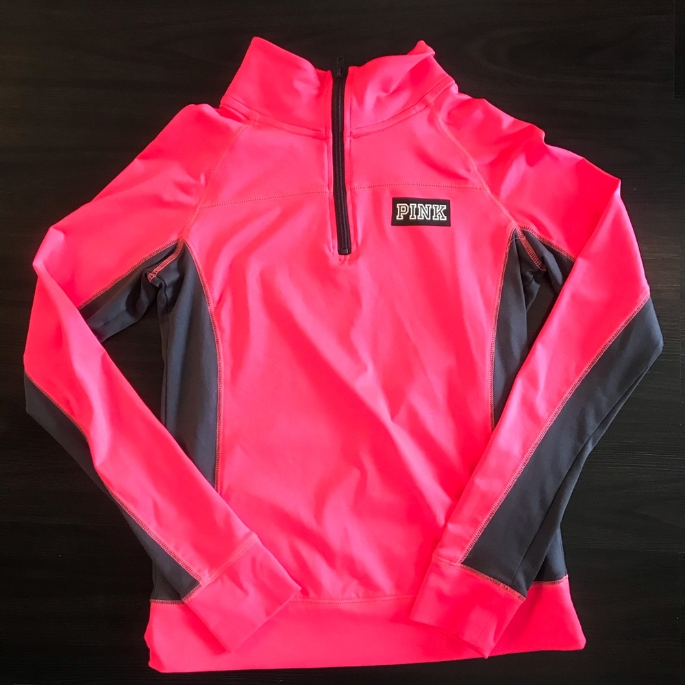 PINK Pullover- Hot Pink and Grey